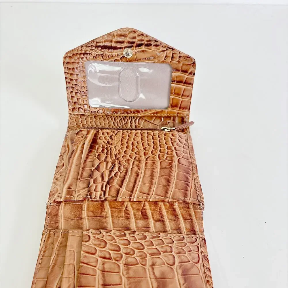 BRAHMIN SET OF 2 ALLIGATOR CROCODILE WALLETS BROWN